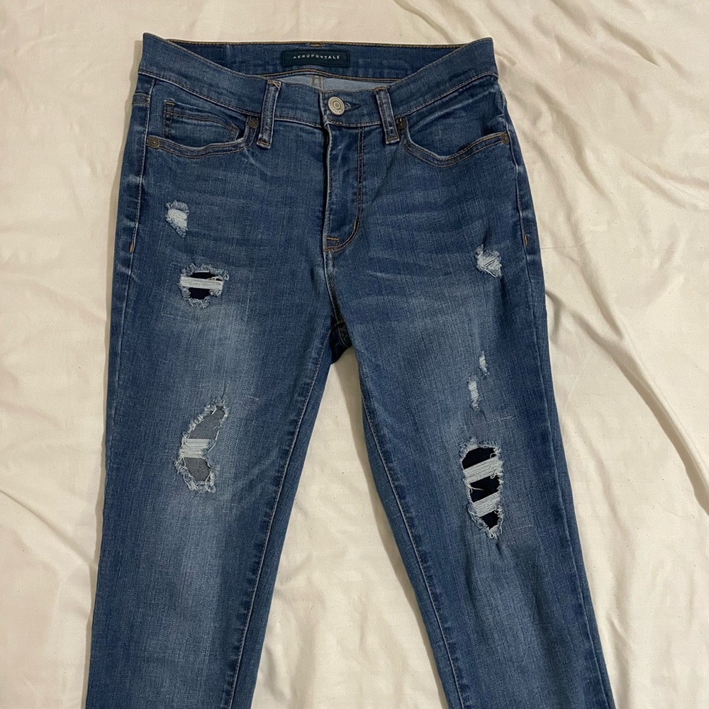 Aeropostale High-Waisted Ripped Jeans